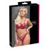 Completo reggiseno lucido rosso Cottelli Party