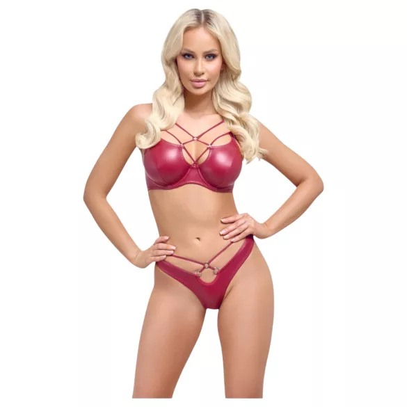 Cottelli Party - set reggiseno effetto lucido - rosso - 80B/M