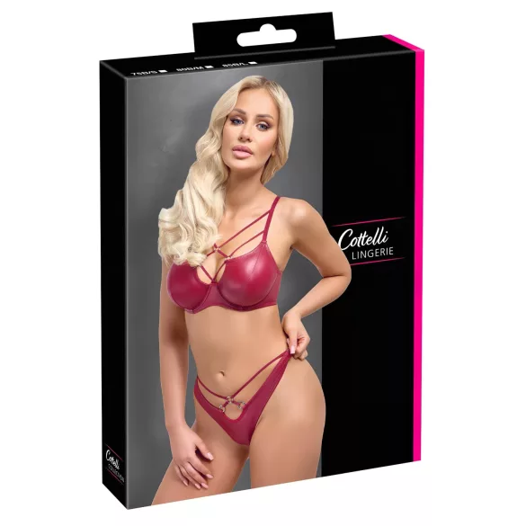 Cottelli Party - set reggiseno effetto lucido - rosso - 80B/M