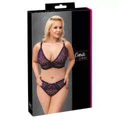  Cottelli Plus Size - set reggiseno trasparente fantasia (viola)