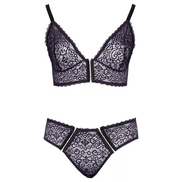 Cottelli Plus Size - set reggiseno trasparente fantasia (viola)