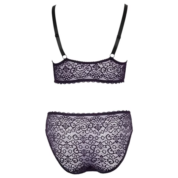 Cottelli Plus Size - set reggiseno trasparente fantasia (viola)