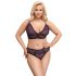 Cottelli Plus Size - Set reggiseno trasparente fantasia (viola) - 4XL