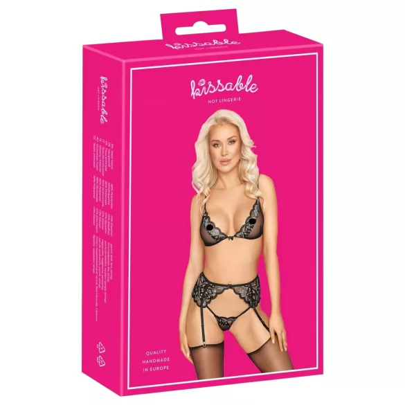 Kissable - set di lingerie (nero) - L/XL