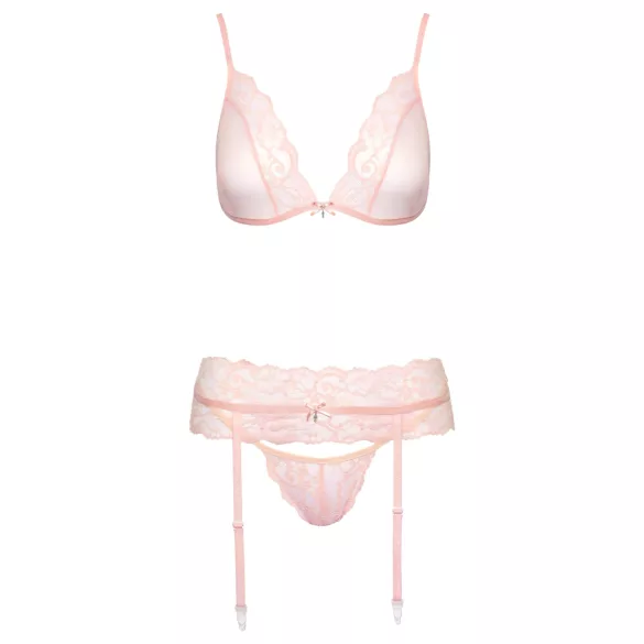 Kissable - completo intimo in pizzo - rosa - L/XL