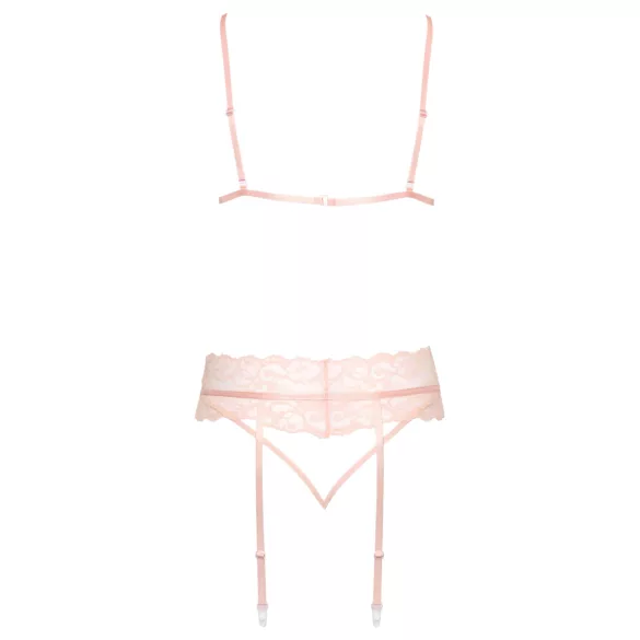 Kissable - completo intimo in pizzo - rosa - L/XL