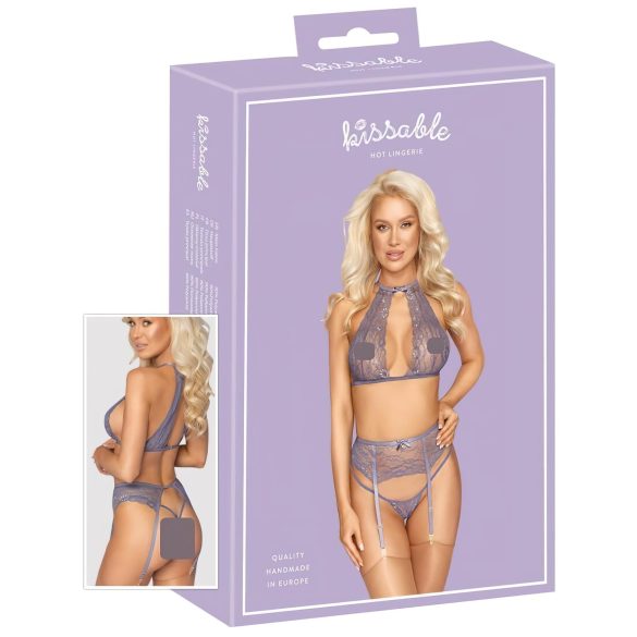 Baciabili - set di lingerie in pizzo (viola) - L/XL