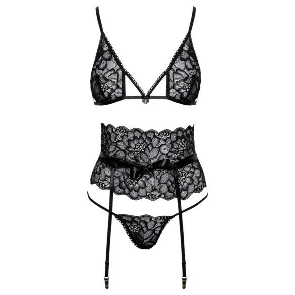 Baciabile - set reggiseno con cintura (nero)