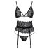 Baciabili - completo reggiseno nero con fascia in vita