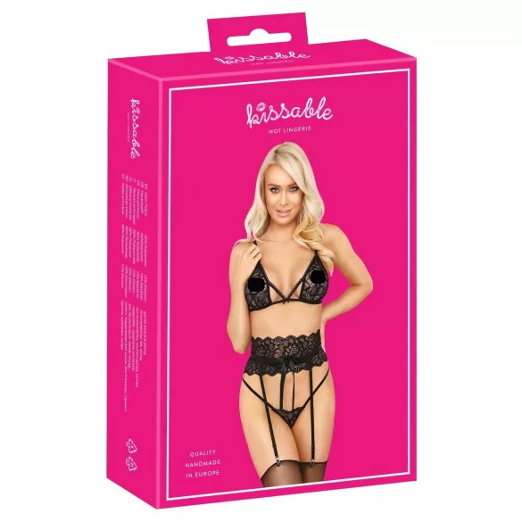 Baciabile - set reggiseno con cintura (nero) - L/XL