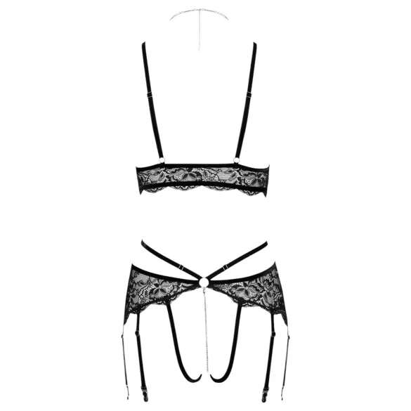 Abierta Fina - set reggiseno aperto in pizzo (nero)