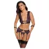 Cottelli Bondage - Set intimo e manette (nero-viola) - L