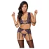 Cottelli Bondage - Set intimo e manette (nero-viola) - L