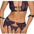 Cottelli Bondage - Set intimo e manette (nero-viola) - L