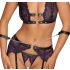 Cottelli Bondage - Set lingerie e manette (nero-viola) - XL