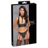 Cottelli Bondage - Set reggiseno lucido con manette (nero)