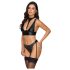 Cottelli Bondage - Set reggiseno lucido con manette (nero)