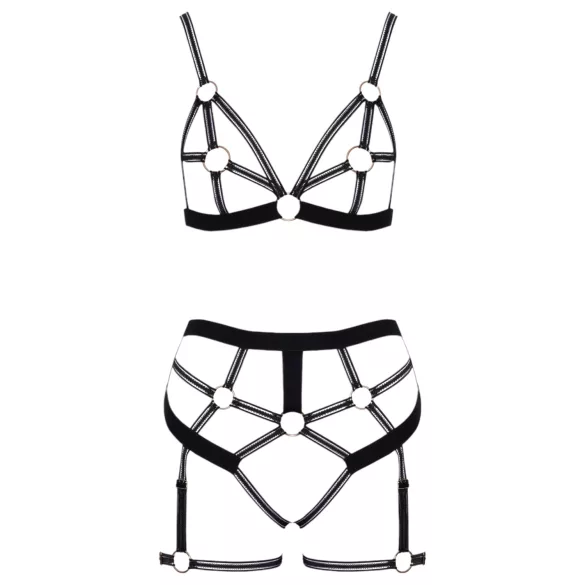 Cottelli - set body harness donna due pezzi - nero
