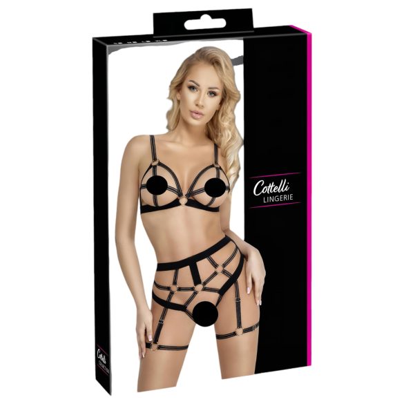 Cottelli - set body harness donna due pezzi - nero - M