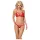 Obsessive - completo intimo con reggiseno in pizzo con cinturini - rosso - L/XL
