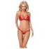 Set Reggiseno in Pizzo, Rosso - Obsessive 838-SET-3 - L/XL