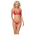 Obsessive - completo intimo con reggiseno in pizzo con cinturini - rosso - L/XL