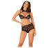 Obsessive Elizenes - set di reggiseni trasparenti con motivo (nero)