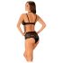 Obsessive Elizenes - set di reggiseni trasparenti con motivo (nero)
