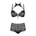 Obsessive Elizenes - set di reggiseni trasparenti con motivo (nero)