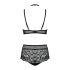 Obsessive Elizenes - set reggiseno trasparente con motivo (nero)
