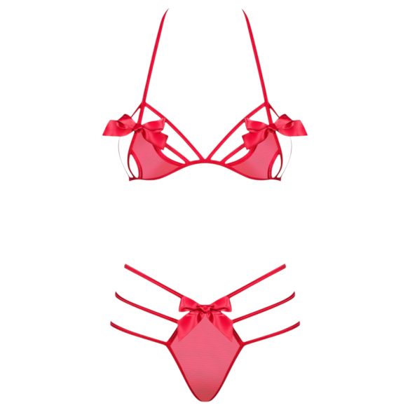Obsessive - completo intimo con fiocco - rosso