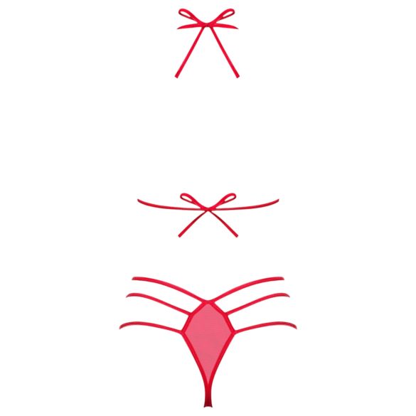 Obsessive - completo intimo con fiocco - rosso