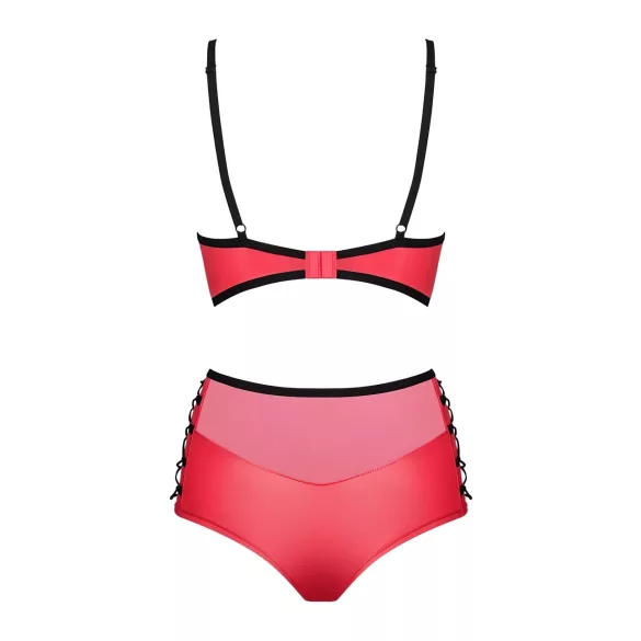 Obsessive Leatheria - completo reggiseno effetto pelle (rosso) - S/M