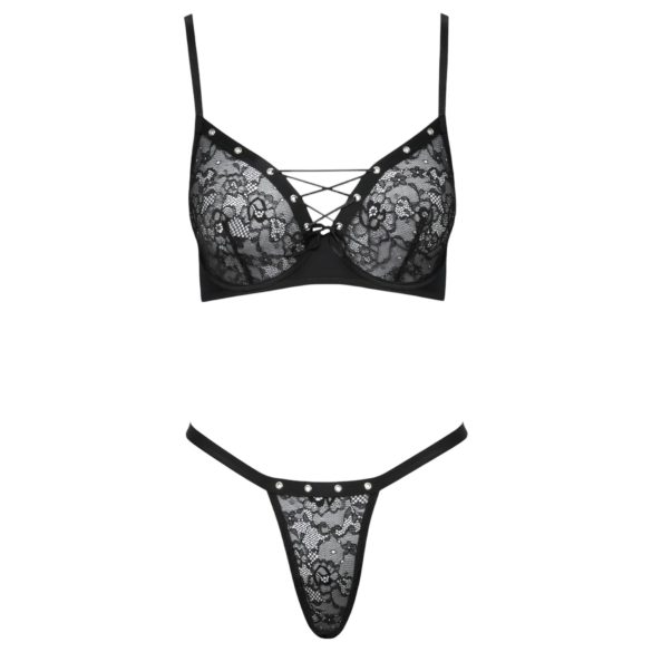 Cottelli Party - set reggiseno con lacci - nero - 80C/M