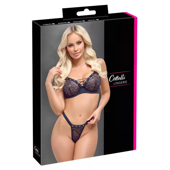 Cottelli Party - set reggiseno con lacci - nero - 85C/L