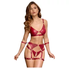 Cottelli Bondage - Set bras lucido e manette (rosso)