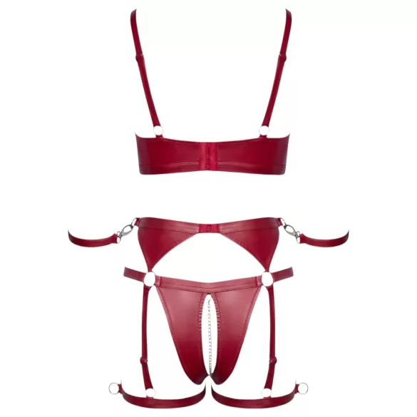 Cottelli Bondage - Set bras lucido e manette (rosso)