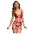 Cottelli Bondage - Set bras lucido e manette (rosso) - L