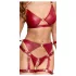 Cottelli Bondage - Set bras lucido e manette (rosso) - XL