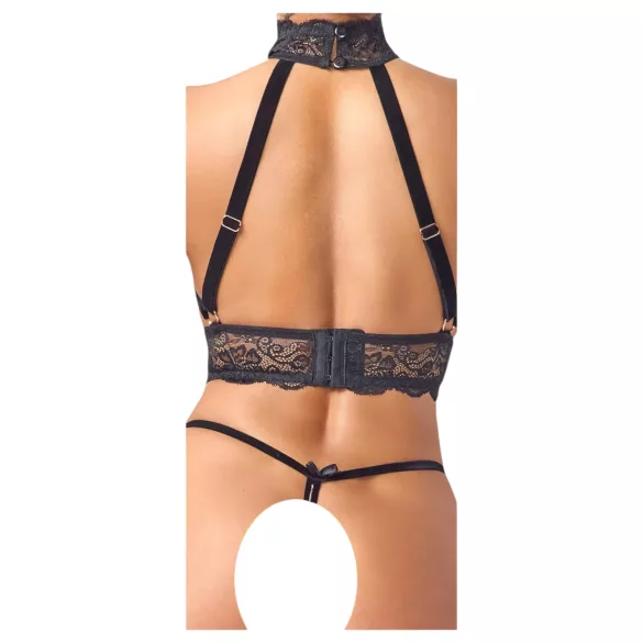 Abierta Fina - completo intimo aperto con catene - nero - M