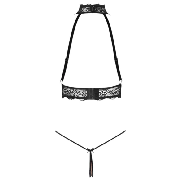 Abierta Fina - completo intimo aperto con catene - nero - L