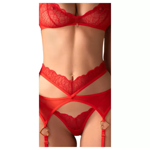 Obsessive Cupid Desir - completo intimo in pizzo - rosso