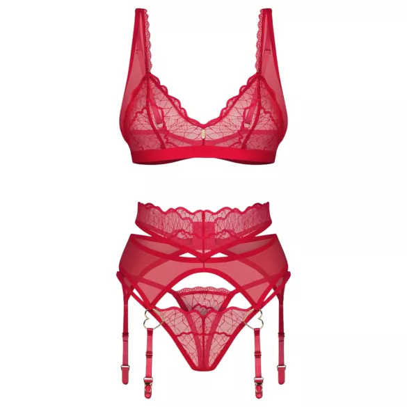 Obsessive Cupid Desir - completo intimo in pizzo - rosso
