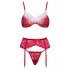 Cottelli - completo intimo natalizio in pizzo - rosso