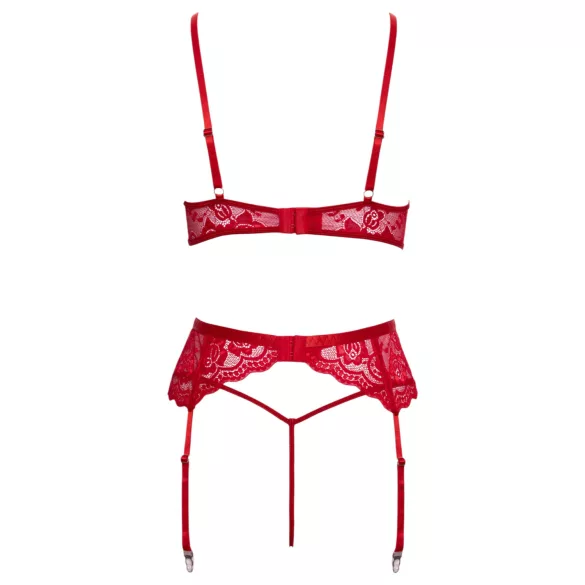Cottelli - completo intimo natalizio in pizzo - rosso