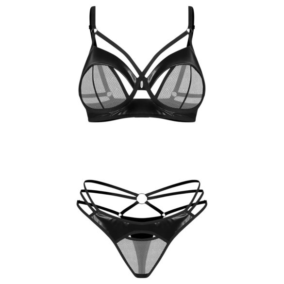 Obsessive - set lingerie con reggiseno a cinghie - nero