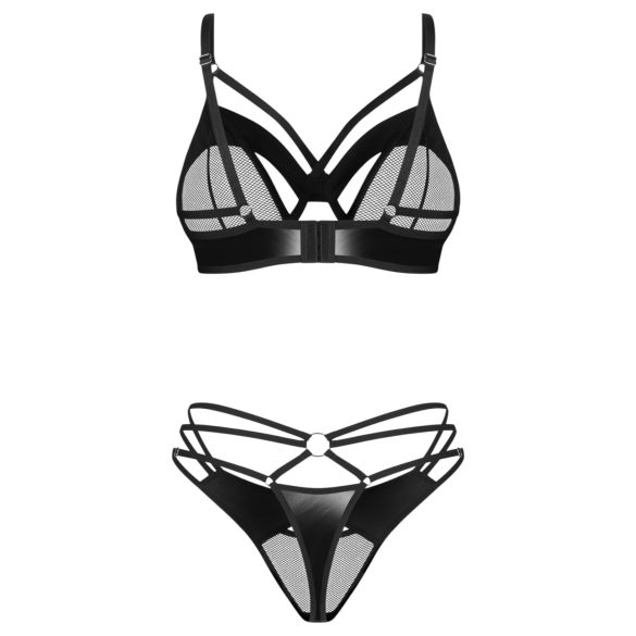 Obsessive - set lingerie con reggiseno a cinghie - nero
