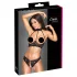 Cottelli - reggiseno aperto in pizzo e perizoma con dettagli oro rosa (nero)