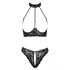Cottelli - reggiseno aperto in pizzo e perizoma con dettagli oro rosa (nero)