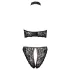Cottelli - reggiseno aperto in pizzo e perizoma con dettagli oro rosa (nero)